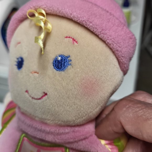 Fisher Price Pink Baby's First Doll with rattle inside. 2008, 11" tall - Picture 6 of 7